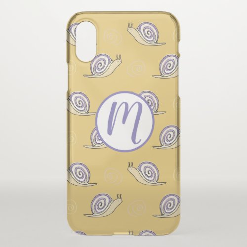 Illustrated Snails and Swirls Pattern iPhone X Case