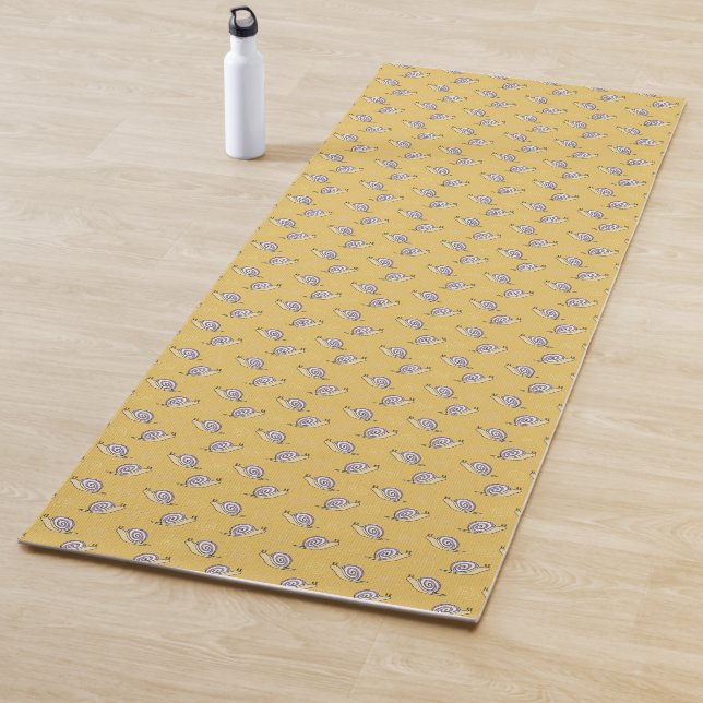 Illustrated Snails and Swirls Pattern Yoga Mat (In Situ)