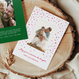 Illustrated Starlit Sky Holiday Letterpress Photo Cards