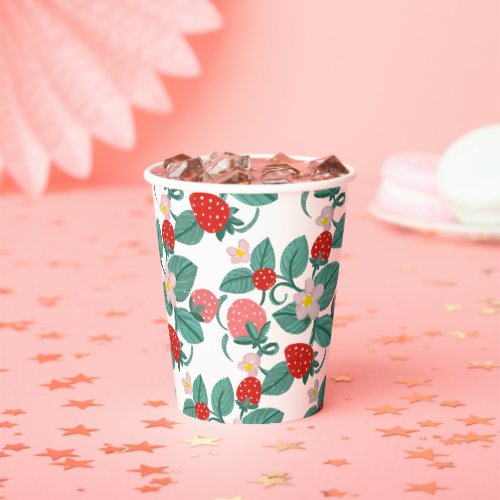 Illustrated Strawberry Berry Sweet Baby Shower Paper Cups