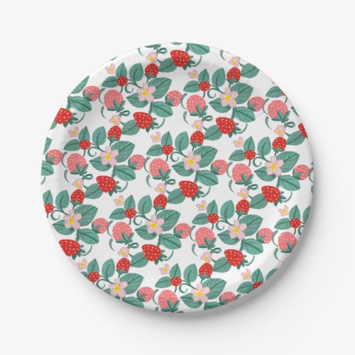 Illustrated Strawberry Berry Sweet Baby Shower Paper Plates