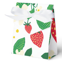 Illustrated Strawberry Floral Botanical Favor Boxes