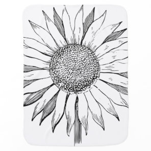 Illustrated Sunflower Baby Blanket