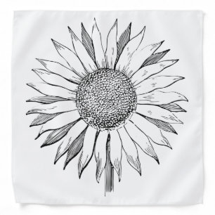 Illustrated Sunflower Bandana