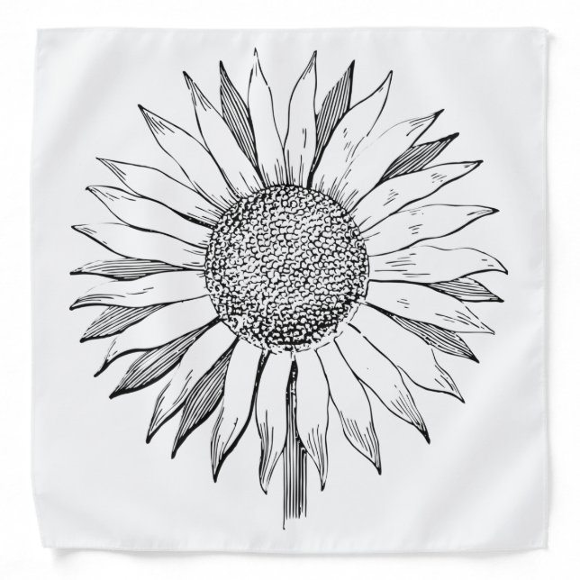 Illustrated Sunflower Bandana (Front)
