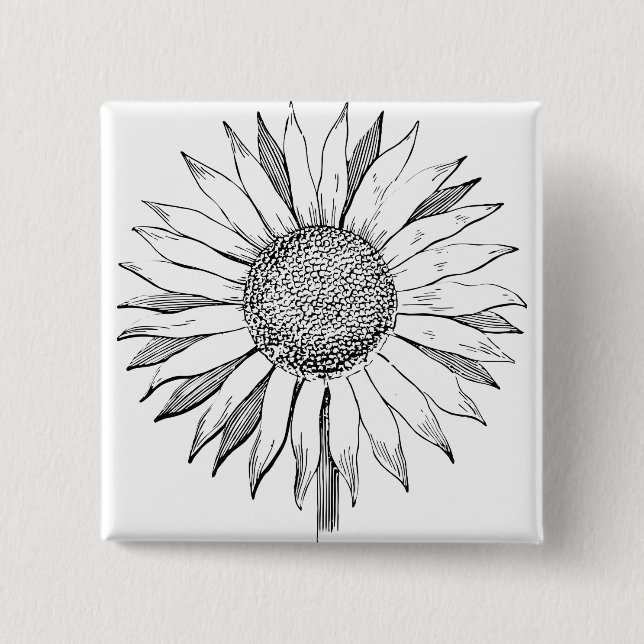Illustrated Sunflower Button (Front)