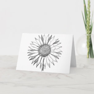 Illustrated Sunflower Card