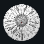 Illustrated Sunflower Dart Board<br><div class="desc">This design features a beautiful illustration of a sunflower. There are around 70 species of sunflower, all belonging to the genus "Helianthus". All species are native to the Americas. The "common sunflower" typically refers to the popular annual species "Helianthus annuus", whose bright round flower heads look similar to the sun....</div>