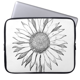 Illustrated Sunflower Laptop Sleeve