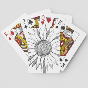 Illustrated Sunflower Poker Cards
