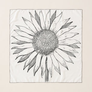 Illustrated Sunflower Scarf