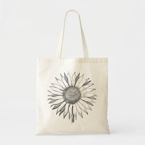 Illustrated Sunflower Tote Bag