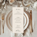 Illustrated Swans Whimsical Wedding Menu<br><div class="desc">Celebrate your special day with our illustrated wedding menu,  where timeless beauty meets minimalist vintage charm. With hand drawn illustrations of two swans.</div>