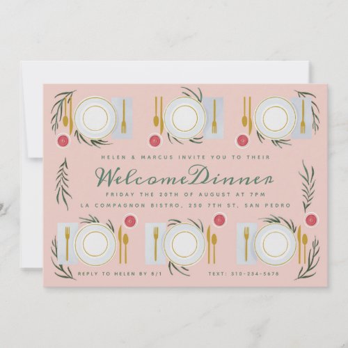 Illustrated Table Welcome Dinner Invitation