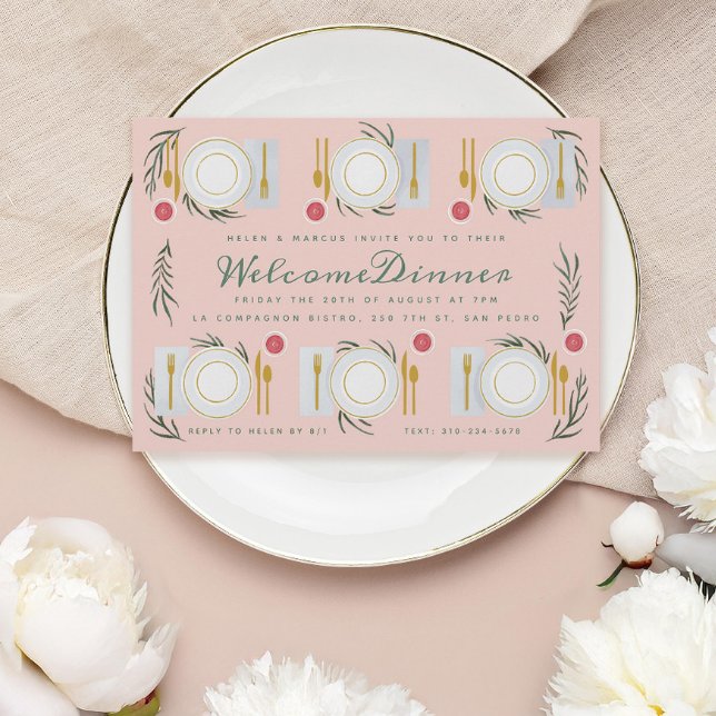 Illustrated Table Welcome Dinner Invitation (Creator Uploaded)