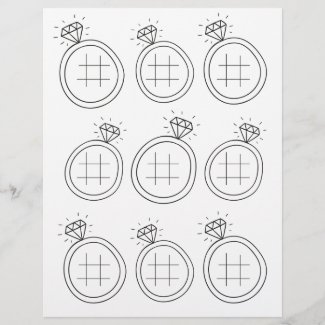 Illustrated Tic Tac Toe Wedding Activity Page