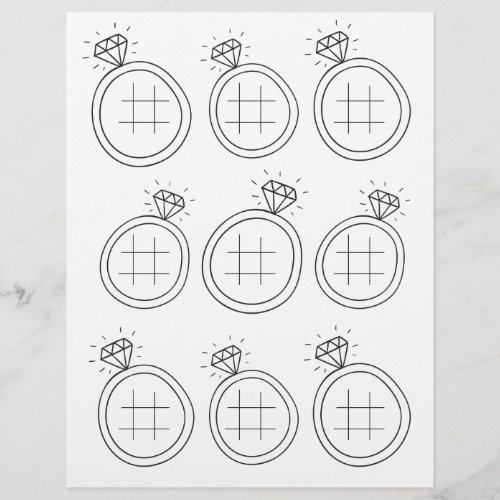 Illustrated Tic Tac Toe Wedding Activity Page