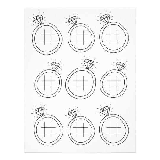 Illustrated Tic Tac Toe Wedding Activity Page