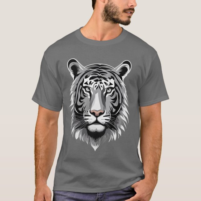 Illustrated Tiger Face T-Shirt (Front)