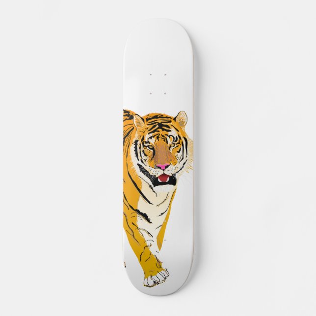 Illustrated Tiger Skateboard Deck (Front)