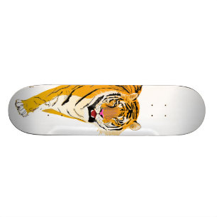 Illustrated Tiger Skateboard Deck