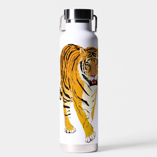 Illustrated Tiger Water Bottle (Front)