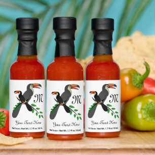 Illustrated Toco Toucan Tropical Bird Hot Sauces