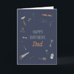 Illustrated tools Male birthday Dad Card<br><div class="desc">Tools design</div>