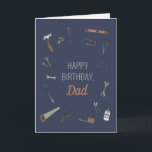 Illustrated tools Male birthday Dad Card<br><div class="desc">Tools design</div>