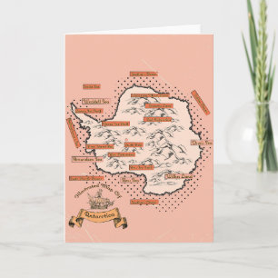 Illustrated Travel map Antarctica Invitation