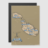 Illustrated Travel map Malta (Front/Back)