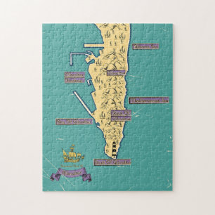 Illustrated Travel map Of Gibraltar Jigsaw Puzzle