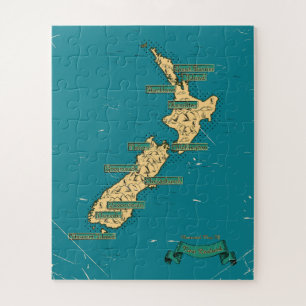 Illustrated Travel map Of New Zealand Jigsaw Puzzle