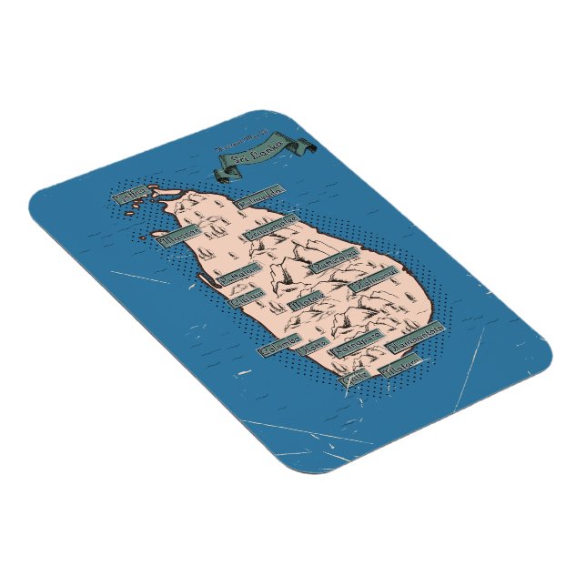 Illustrated Travel map Of Sri Lanka Magnet (Right Side)