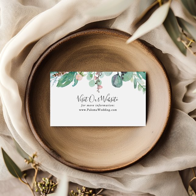 Illustrated Tropical Floral Wedding Website Enclosure Card (Creator Uploaded)