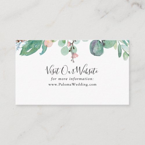 Illustrated Tropical Floral Wedding Website Enclosure Card