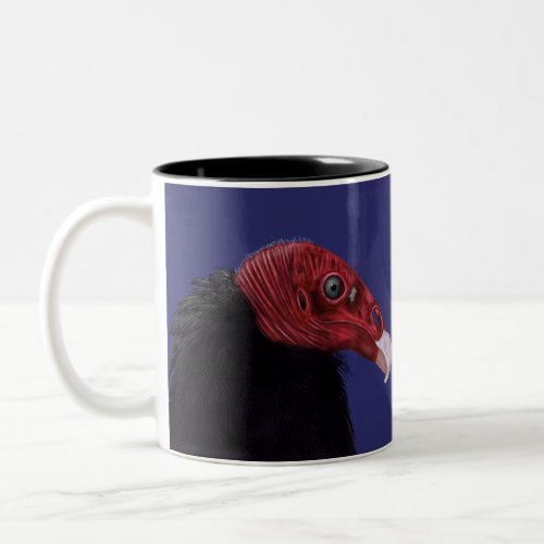 Illustrated Turkey Vulture Two_Tone Coffee Mug