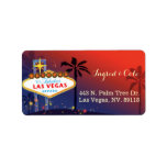 Illustrated Twilight Las Vegas Wedding Address Label at Zazzle