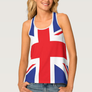 Illustrated version of the british flag tank top