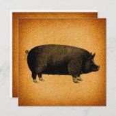 Illustrated Vintage Pig Rustic Art (Front/Back)
