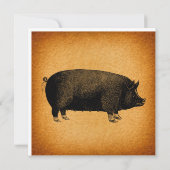 Illustrated Vintage Pig Rustic Art (Back)