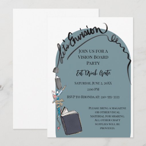 Illustrated Vision Board Party Invitation Zazzle illustrated-vision-board-party-invitation-zazzle