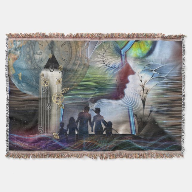 Illustrated visionary graphics wrapping paper medi throw blanket (Front)