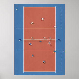 Illustrated Volleyball Court from above Poster