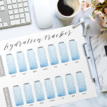 Illustrated Water Bottles Hydration Tracker Notepad<br><div class="desc">Illustrated water bottles with 10 cups to track your water intake (11 if you use the lid). Two rows for two people for a week, or one person for two weeks, use as desired. Get even more use by using the sheets in a protective sleeve with a dry erase marker....</div>
