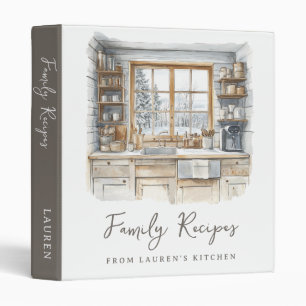 Illustrated Watercolor Favorite Holiday Recipes 3 Ring Binder