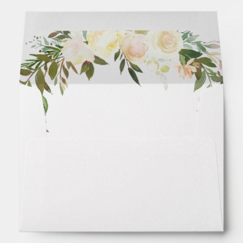 Illustrated Watercolor Floral Wedding Invitation Envelope