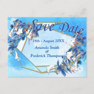 Illustrated Watercolor Moon-flower Announcement Postcard