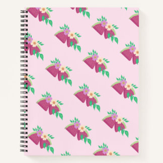 Illustrated watermelon pink fruit notebook
