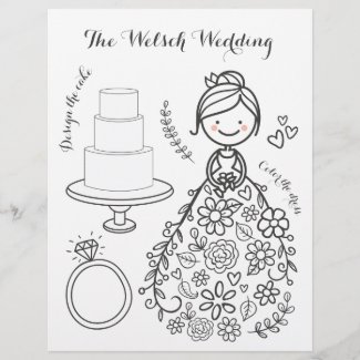 Illustrated Wedding Activity Coloring Page
